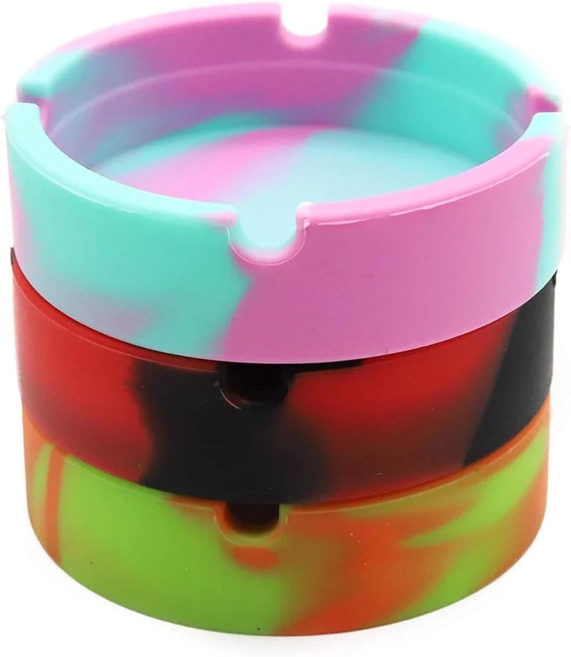 8pcs Silicone Ashtray Luminous Colorful Silicone Gel Ashtray Light Rubber High Temperature Heat Resistant Smoke Easy Clean Cigarette - Image 4