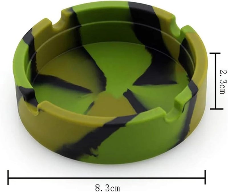 8pcs Silicone Ashtray Luminous Colorful Silicone Gel Ashtray Light Rubber High Temperature Heat Resistant Smoke Easy Clean Cigarette - Image 2