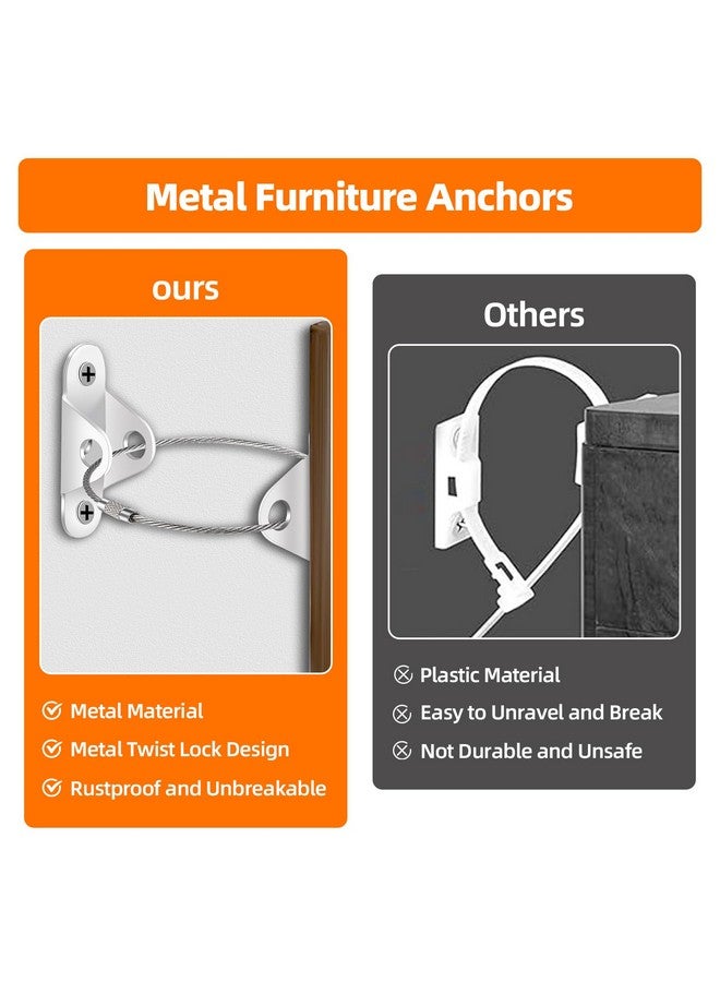 IRCPEN Furniture Anchors (10 Pack) for Baby Proofing, Anti-Tip Furniture Wall Anchor Straps Earthquake Straps for Child and Pet Safety, Secure 450lbs Furniture - Image 3