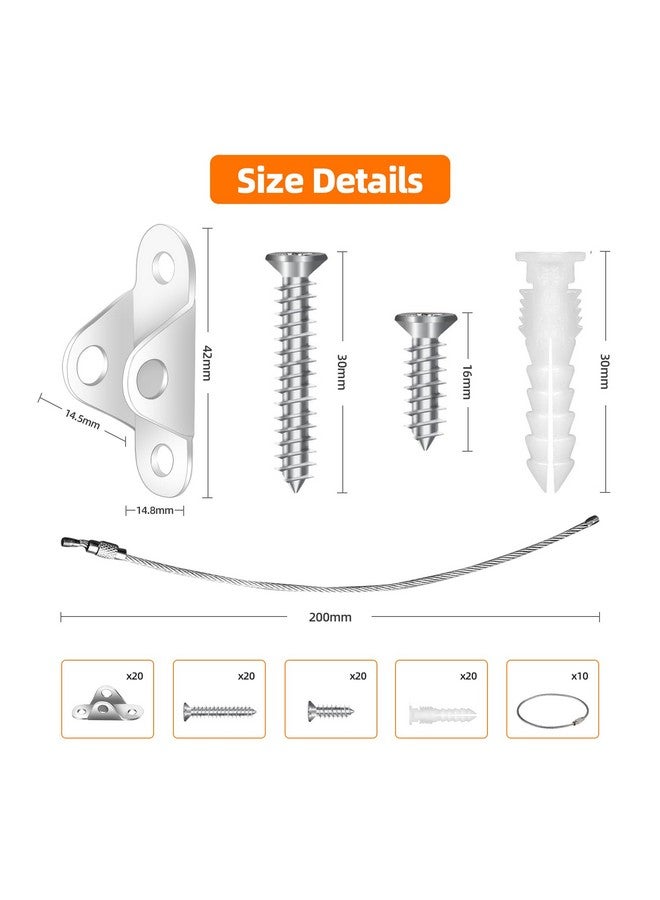 IRCPEN Furniture Anchors (10 Pack) for Baby Proofing, Anti-Tip Furniture Wall Anchor Straps Earthquake Straps for Child and Pet Safety, Secure 450lbs Furniture - Image 1