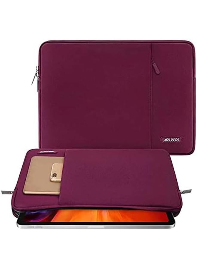 Mosiso Tablet Sleeve Case Compatible With iPad 10Th 10.9 Inch Air 5Th 10.9 Pro 11 M2 9 8 7 10.2 Air 4 10.9 Air 3 10.5 9.7 Polyester Vertical Bag Wine Red - Image 2