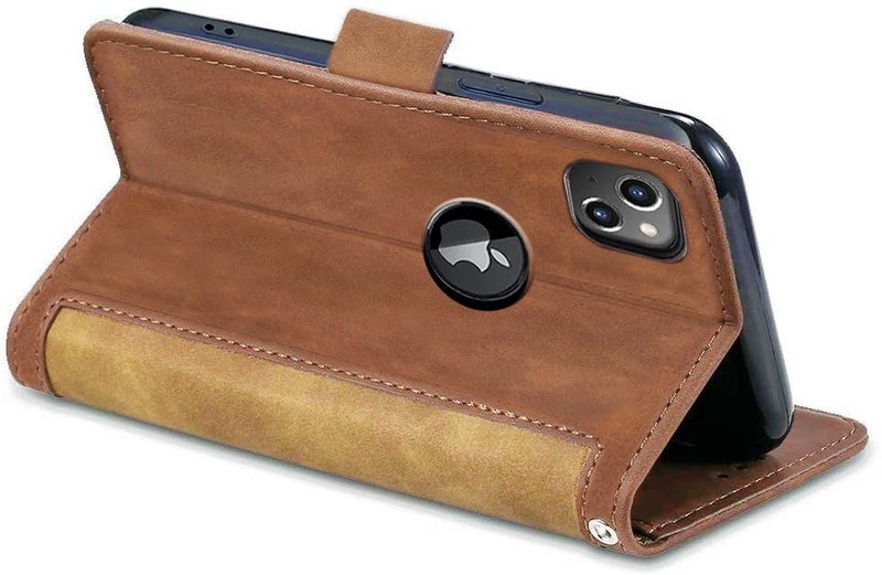 Excelsior Flip Cover Compatible with iPhone 15 Plus | Premium PU Leather | 360 Degree Protection (Dual Tone Coffee) - Image 3