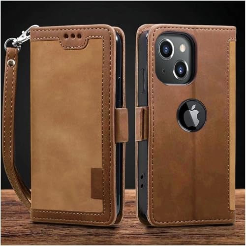 Excelsior Flip Cover Compatible with iPhone 15 Plus | Premium PU Leather | 360 Degree Protection (Dual Tone Coffee) - Image 1