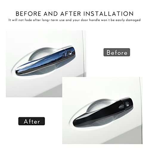 DLOVEG Car Door Handle Cover Compatible for 2015-2022 2023 2024 Nissan Murano Accessories for 2016-2022 2023 Maxima Black Door Handle Ptetector with 2 Smart Key Holes - Image 3