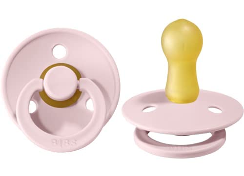 BIBS Pacifiers Colour Collection Natural Rubber Baby Pacifier Set of 2 BPAFree Soothers Made in Denmark 0 Months Pack of 2 Blossom