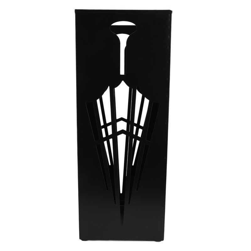 Metal Umbrella Stand: 42 X 16 X 16 Cm Black Rustproof Coating - Space Saving Compact Design Umbrella Storage Bucket for Entryway, Foyer, Office, Home - Image 1