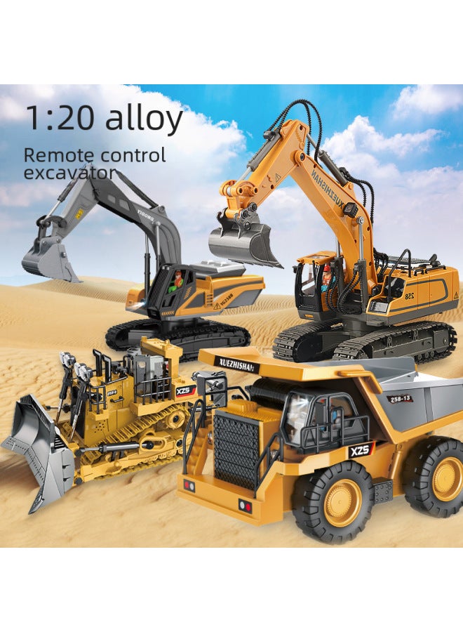 Children's Alloy Remote Control Engineering Vehicle Simulation Excavator Toy Tupper Electric 2.4g Boy Remote Control Car Model-Color:9-way BC1045 Bulldozer (2.4G Alloy Version)-Proportion:Free Remote Control Battery X2 - Image 2