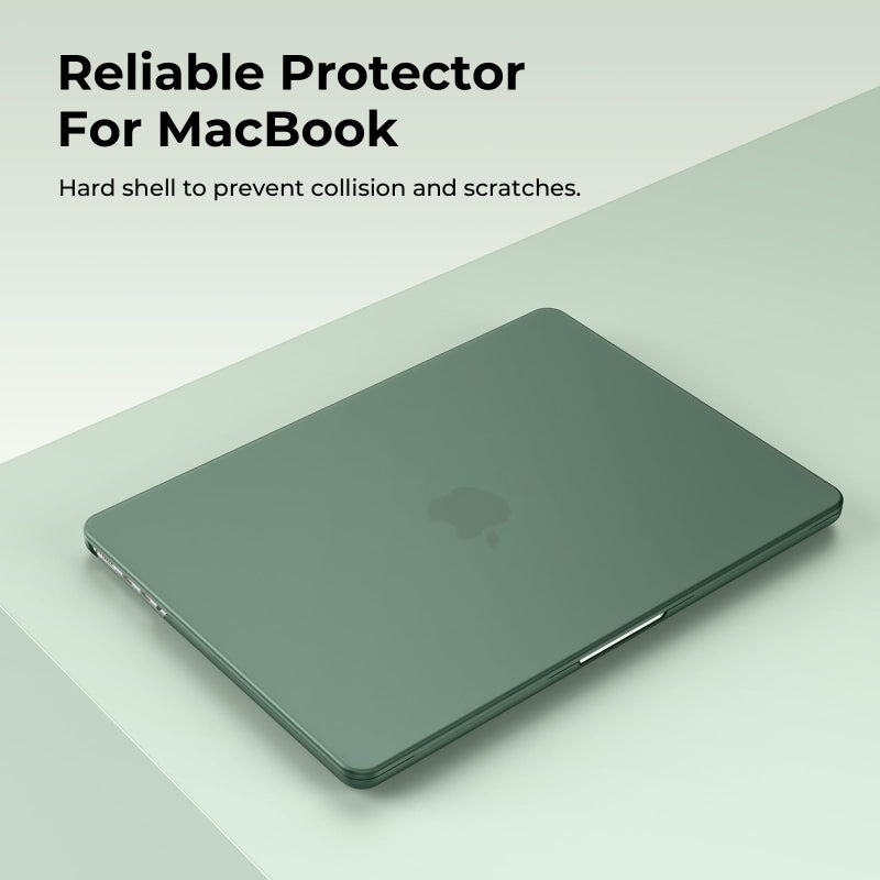 EooCoo Case Compatible with MacBook Pro 14 inch M5 2026-2021 M4 M3 M2 M1 Pro/Max Chip, Matte Grip, Bump-Resistant, Hard Shell Cases with Keyboard Cover, Screen Protector - Midnight Green - Image 2