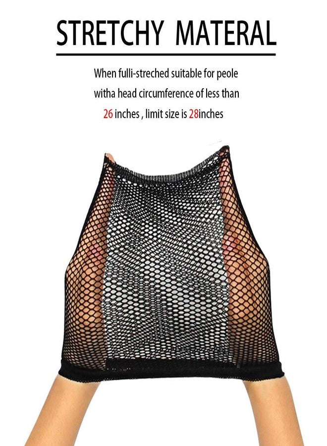 ReNext Black Hair Wig Weaving Stretchable Net Mesh Fishnet Elastic Snood Cap-2pcs - Image 3