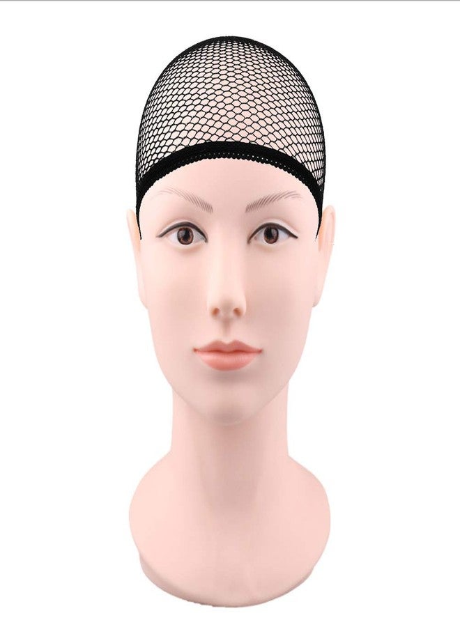 ReNext Black Hair Wig Weaving Stretchable Net Mesh Fishnet Elastic Snood Cap-2pcs - Image 2