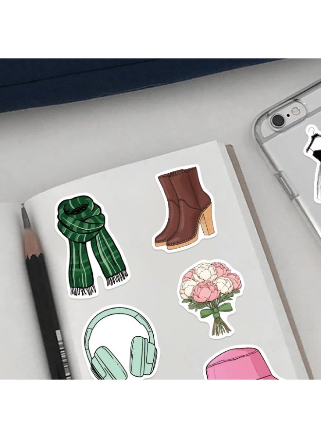 قوس قزح أورينبو 50 قطعة من ملصقات مستحضرات التجميل للفتيات لزجاجات المياه المقاومة للماء وأجهزة الكمبيوتر المحمولة وحقائب اليد وأكواب قصاصات الورق والمراهقات والبالغين والفتيات، ملصقات فينيل صغيرة لطيفة ومضحكة - Image 5