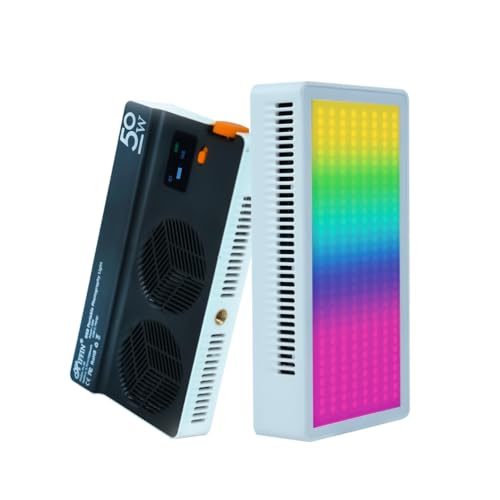 HIFFIN PL-50W Portable RGB Video Light | 50W Power | 2500K-9000K Adjustable Color | 7000mAh Battery | 24 FX Modes | 6600lux Brightness | CRI 95+ | Type-C Charging | Perfect for Photography & Video - Image 1