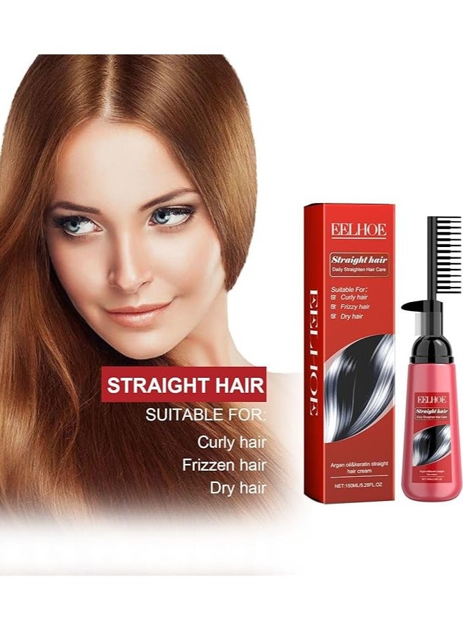 EELHOE Deep Moisturizing Hair Straightening Cream, Smoothing Conditioner, Repairs Split Ends, Dry and Frizzy Hair Care