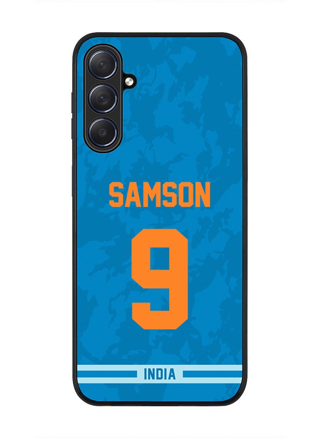 Stylizedd - Cover for Samsung Galaxy M54 5G Case, Rugged Black Slim Fit Soft Flexible Thin Protective Phone Cases - Player Name - Sanju Samson, Jersey Number- 9 - Image 1