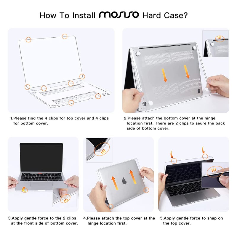MOSISO Compatible with MacBook Pro 13 inch Case M2 2025, 2024, 2023, 2022-2016 A2338 M1 A2251 A2289 A2159 A1989 A1708 A1706 with/Without Touch Bar, Plastic Hard Shell Case Cover, Crystal Clear - Image 3