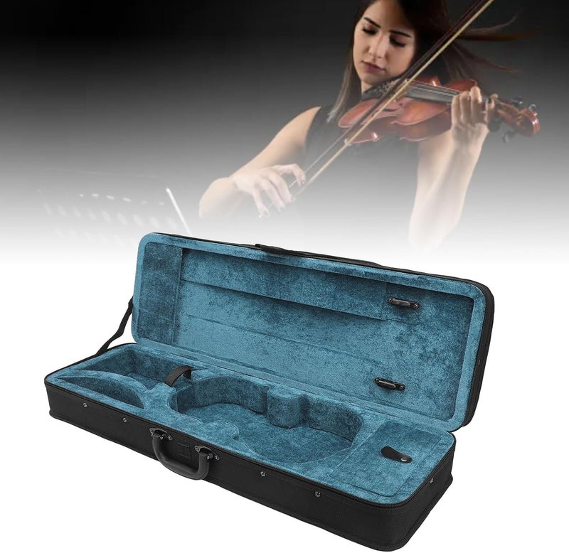 1/2 Violin Travel Case, Violin Carrying Bag with Adjustable Shoulder Strap, Velvet Lining and Multi Pockets for Accessories, Oxford Cloth Protective Case for 1/2 Size - Image 5