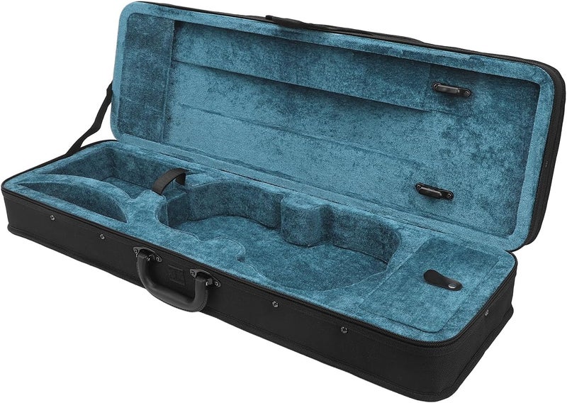 1/2 Violin Travel Case, Violin Carrying Bag with Adjustable Shoulder Strap, Velvet Lining and Multi Pockets for Accessories, Oxford Cloth Protective Case for 1/2 Size - Image 4