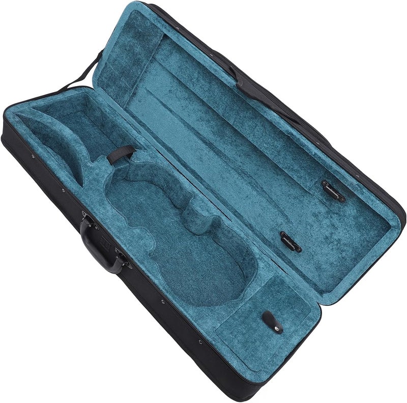 1/2 Violin Travel Case, Violin Carrying Bag with Adjustable Shoulder Strap, Velvet Lining and Multi Pockets for Accessories, Oxford Cloth Protective Case for 1/2 Size - Image 2