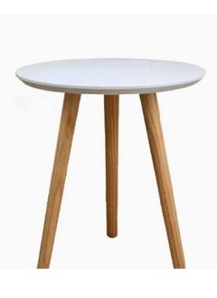 AGD Mini Round Coffee Table White/Brown  - Image 1