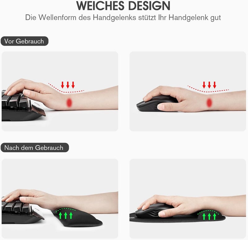 Ergonomic Mouse Pad and Keyboard Wrist Rest Set with Memory Foam - Image 2