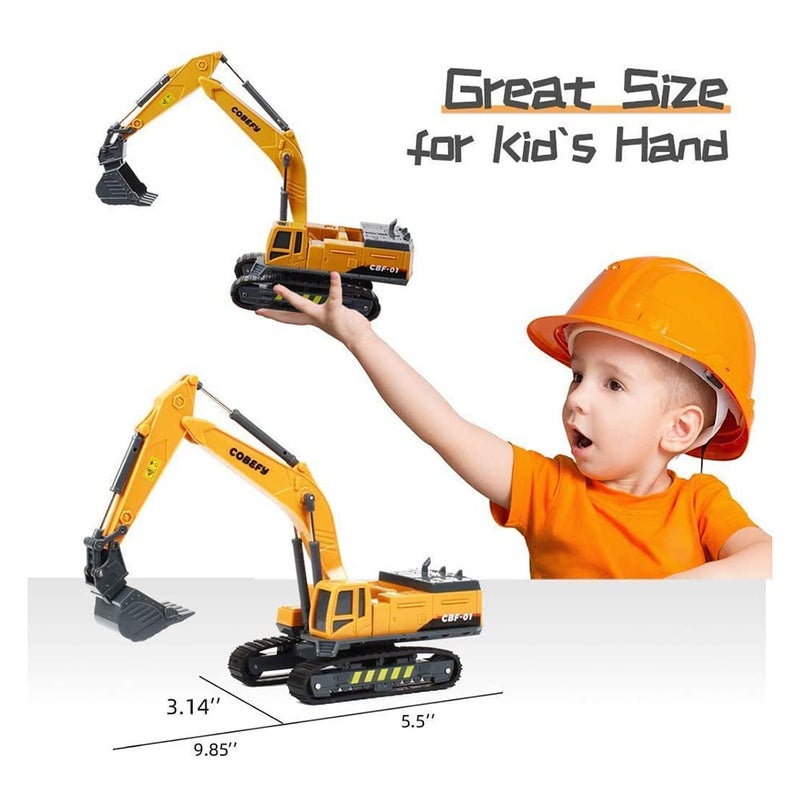 DEUSON ECOM Unbreakable Crane Model Construction Excavator Engineering Vehicle Friction Powered 360 Moving Parts Inertia Toys Trucks Building Vehicles for Kids 2 Years and Above - Image 5