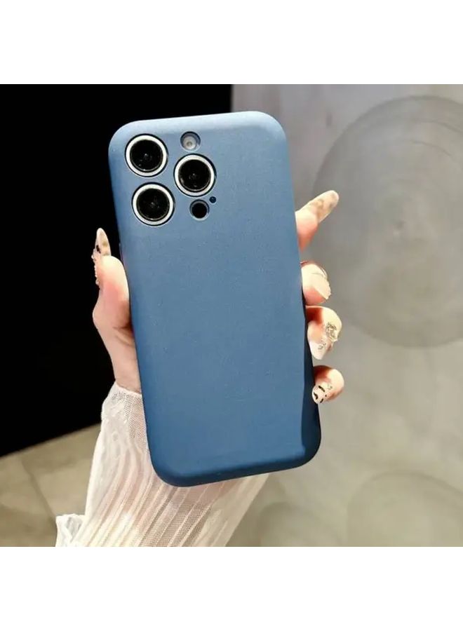 Silicone Soft Rubber Eraser Texture Drop Resistant Phone Case Compatible with iPhone 14 Pro Max Blue - Image 3