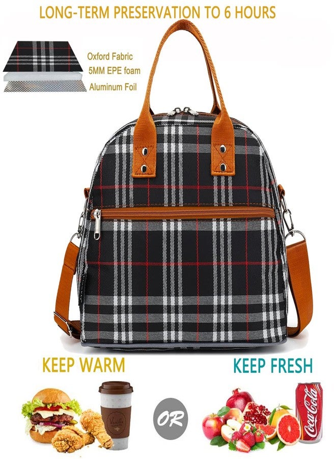 FlowFly Insulated Lunch Bag for Women & Men, Large Reusable Lunch Tote with Shoulder Strap & Handle, Freezable Cooler Bag for Work, Travel & Meal Prep,W&B (W&B) - Image 2