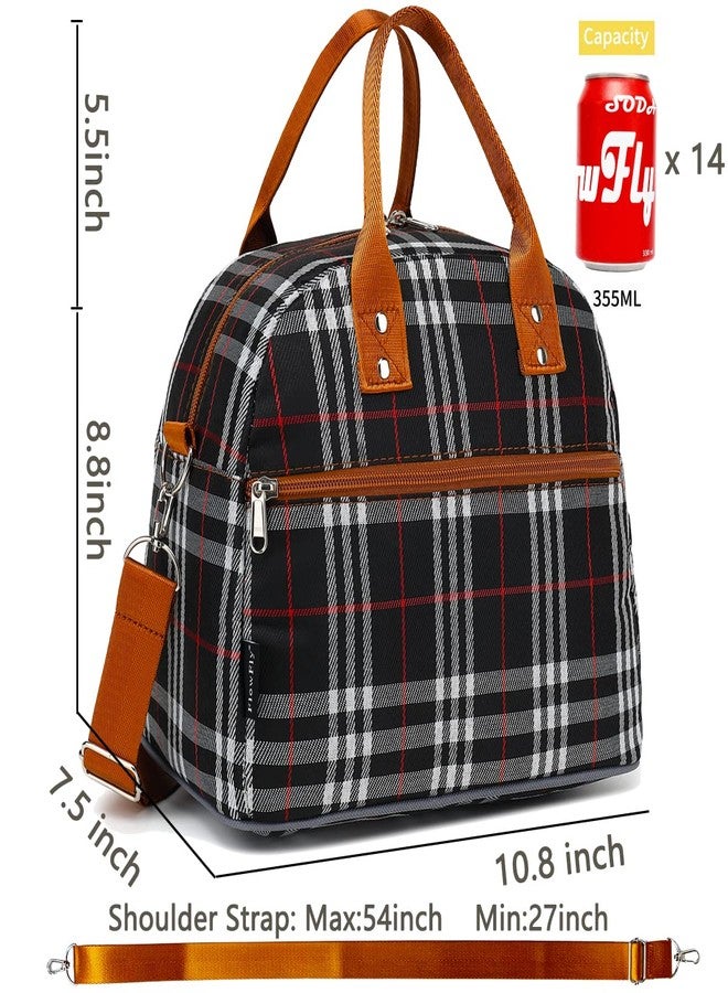 FlowFly Insulated Lunch Bag for Women & Men, Large Reusable Lunch Tote with Shoulder Strap & Handle, Freezable Cooler Bag for Work, Travel & Meal Prep,W&B (W&B) - Image 3