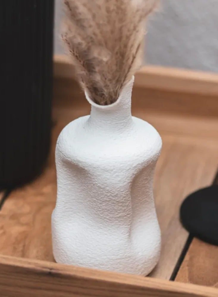 أخوة ثلاثي الأبعاد مزهرية زخرفية بتصميم عضوي وملمس حجري – لمسة فنية راقية - Image 2