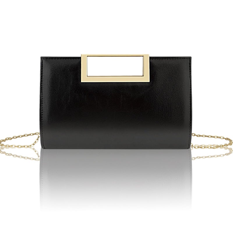Gets Clutch Purses for Women Evening Handbag Formal Fashion PU Leather Shoulder Bag for Wedding Cocktail Party Prom (Black) - Image 1