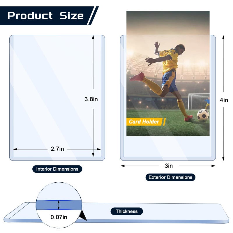 Maileto 15 Pack Top Loads for Cards 3"x4" Hard Plastic Card Sleeves Baseball Card Protectors Hard Plastic Sports Card Holder for Trading Cards, Baseball Cards, Game Cards - Image 2