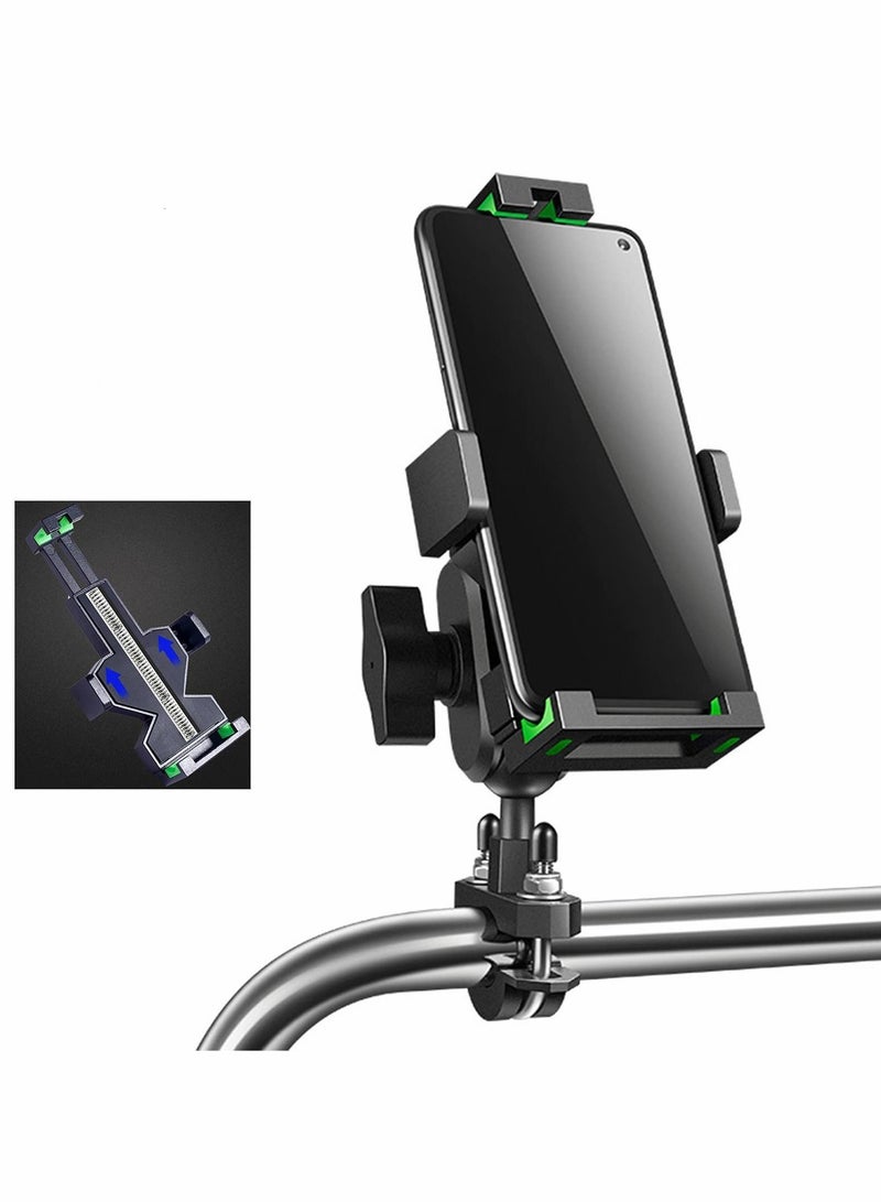 Y&D Motorcycle Phone Mount, Quick Install Handlebar Clip for Bicycle Scooter, Adjustable Handlebar, 10s Install, Release Clamp, Compatible with iPhone Android Cell Phones - Image 2