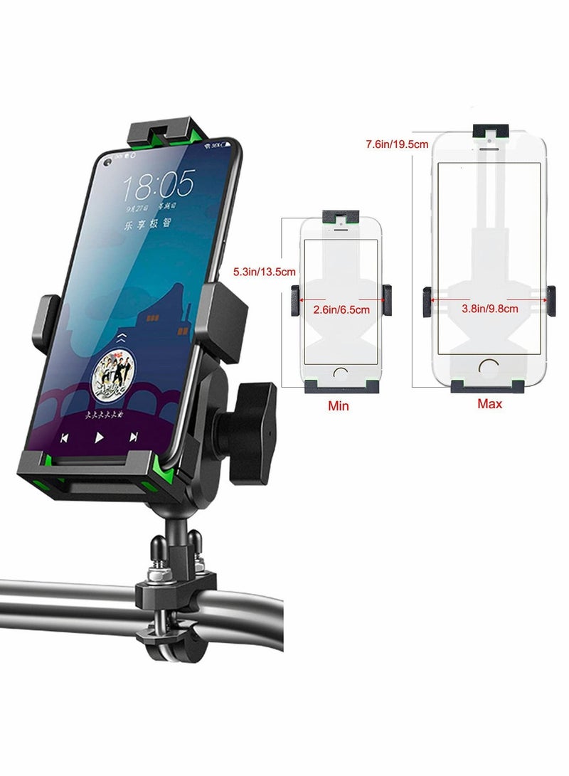 Y&D Motorcycle Phone Mount, Quick Install Handlebar Clip for Bicycle Scooter, Adjustable Handlebar, 10s Install, Release Clamp, Compatible with iPhone Android Cell Phones - Image 3