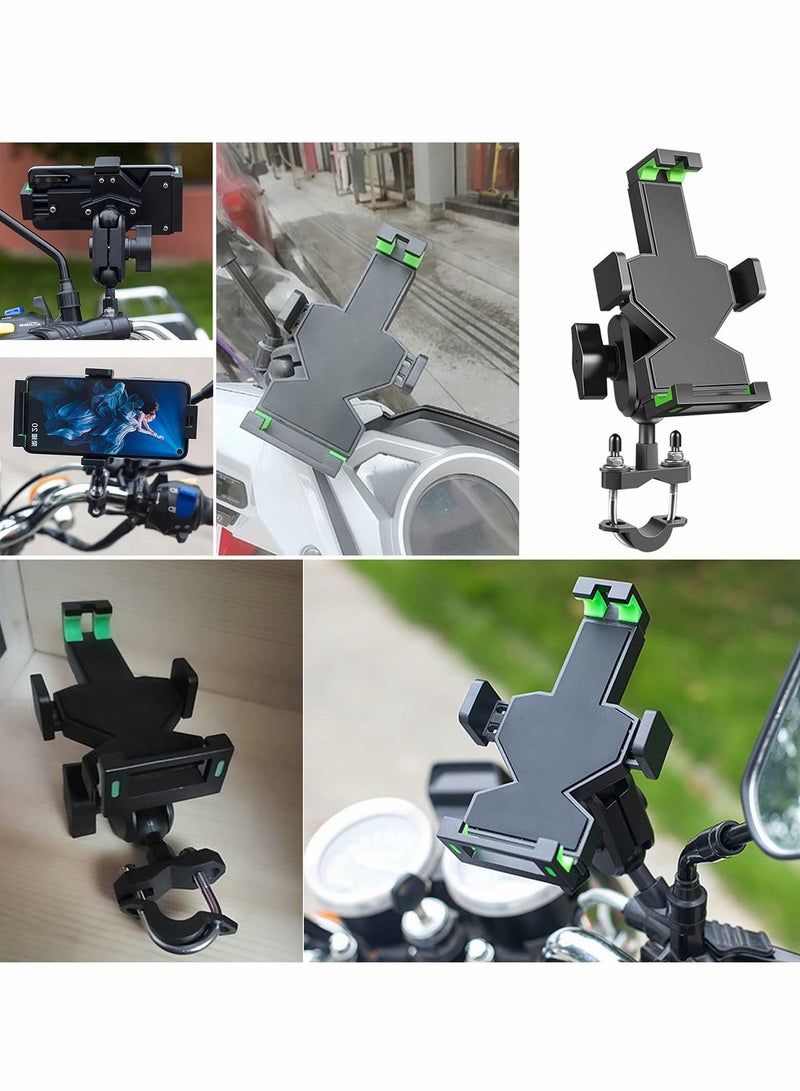 Y&D Motorcycle Phone Mount, Quick Install Handlebar Clip for Bicycle Scooter, Adjustable Handlebar, 10s Install, Release Clamp, Compatible with iPhone Android Cell Phones - Image 4