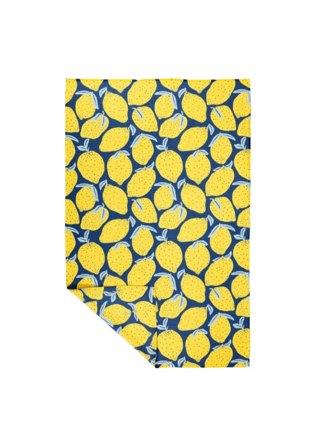 Vibe High Quality Lemon Printed Kitchen Towel Yellow and Blue 40 x 66cm 9955-2504