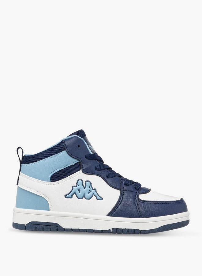 Kappa Boys' Panelled High Top Lace-Up Sneakers with Pull Tabs - Image 3