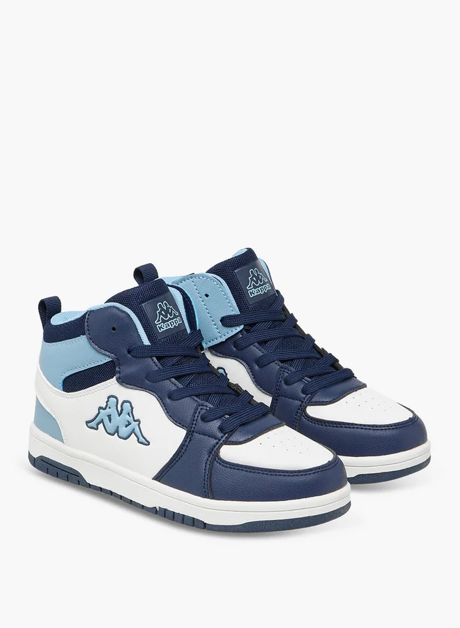 Kappa Boys' Panelled High Top Lace-Up Sneakers with Pull Tabs