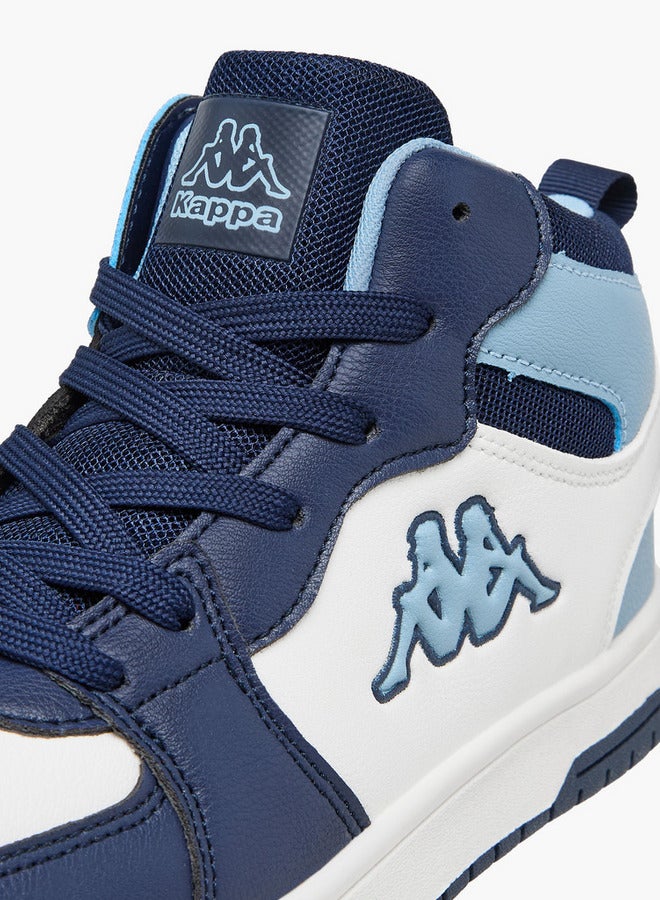 Kappa Boys' Panelled High Top Lace-Up Sneakers with Pull Tabs - Image 4