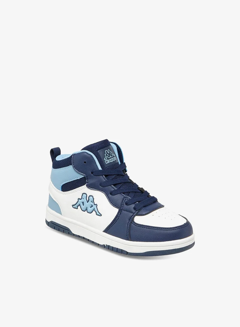 Kappa Boys' Panelled High Top Lace-Up Sneakers with Pull Tabs