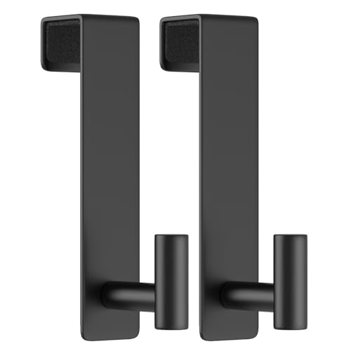 WUIVIUT T-Shaped Over Door Hooks - Fits Wooden & Metal Doors Less Than 1.77" Wide,Door Hanger for Office,Bedroom Heavy-Duty Stainless Steel Doors(T Shape 2 Pack, Fits 1-3/4'' Thick) - Image 1
