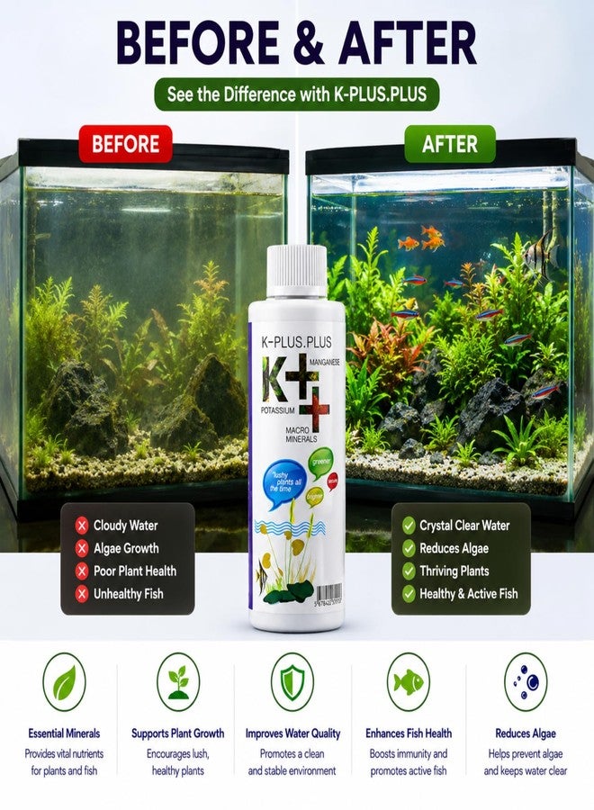 VAYINATO Aquatic Remedies K++ Aquarium Plant Fertilizer (220ml) | Potassium (K), Manganese (Mn) & Calcium (Ca) Mineral Enrichment for Aquatic Plant Growth | Suitable for Freshwater & Saltwater Aquariums - Image 4