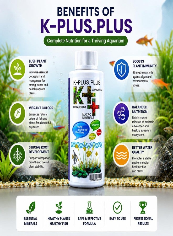 VAYINATO Aquatic Remedies K++ Aquarium Plant Fertilizer (220ml) | Potassium (K), Manganese (Mn) & Calcium (Ca) Mineral Enrichment for Aquatic Plant Growth | Suitable for Freshwater & Saltwater Aquariums - Image 2