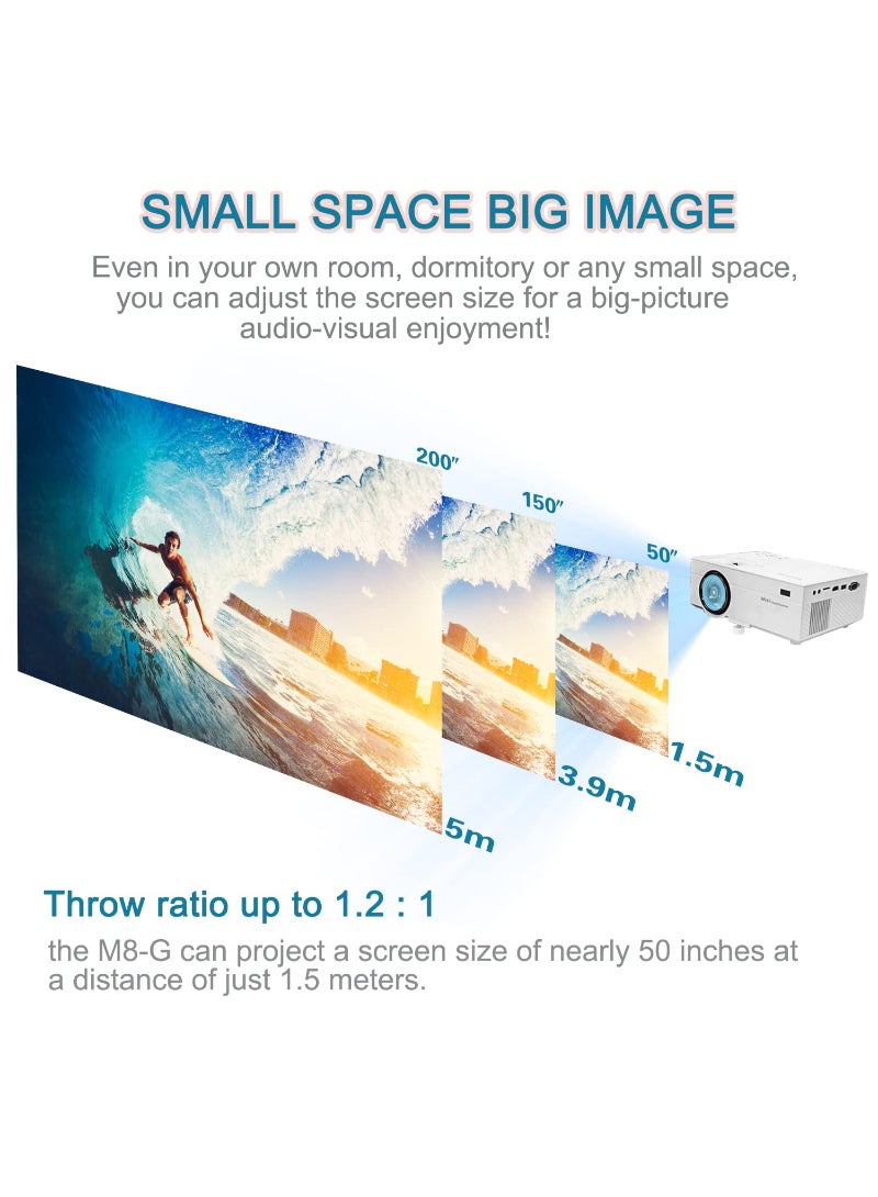 AROAQ Portable Mini Projector 300 Ansi Video Projector Full Hd 1080P Supported 200 Home Theater Movie Projector 55000 Hours Compatible With Ios/Android Phone/Tablet/Laptop/Pc/Tv Stick/Box/Usb Drive/Dvd - Image 5