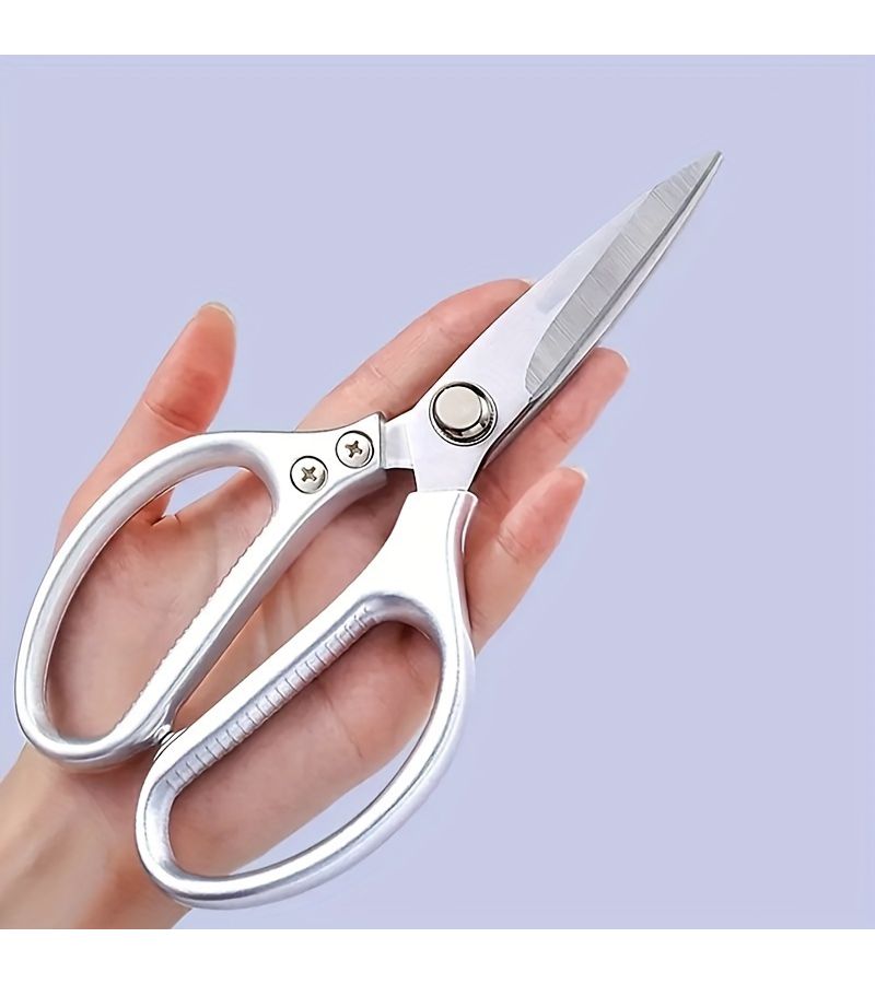 Silver Stainless Steel Scissors Heavy Duty Kitchen Scissors Multifunctional Poultry Bone Cutting Shears - Image 1