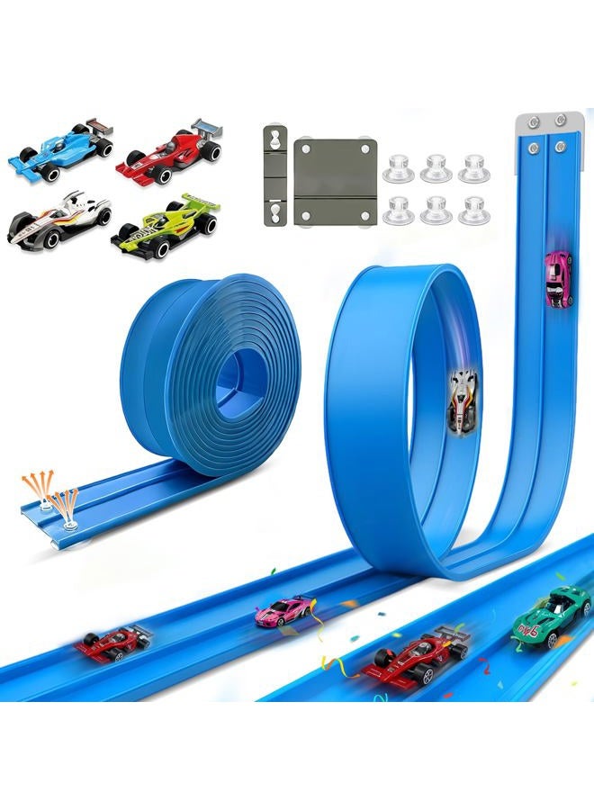 HGEVFL 15.75 Ft Flexible Race Car Track, Blue - Image 1