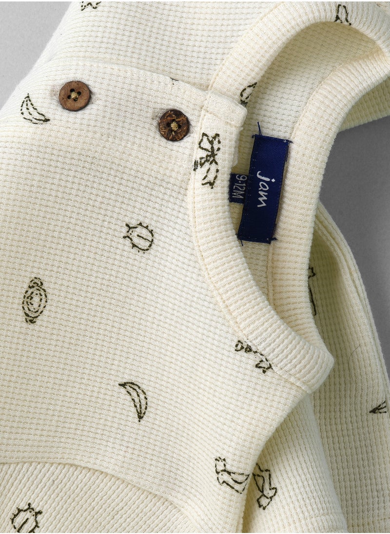 JAM - Boys' Beige Animal Print Cotton T-Shirt - Image 1