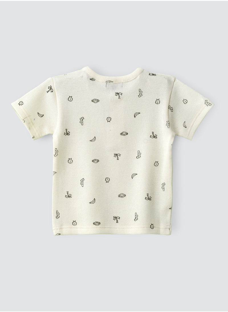JAM - Boys' Beige Animal Print Cotton T-Shirt - Image 1