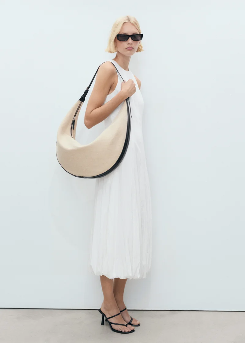 MANGO Long balloon dress