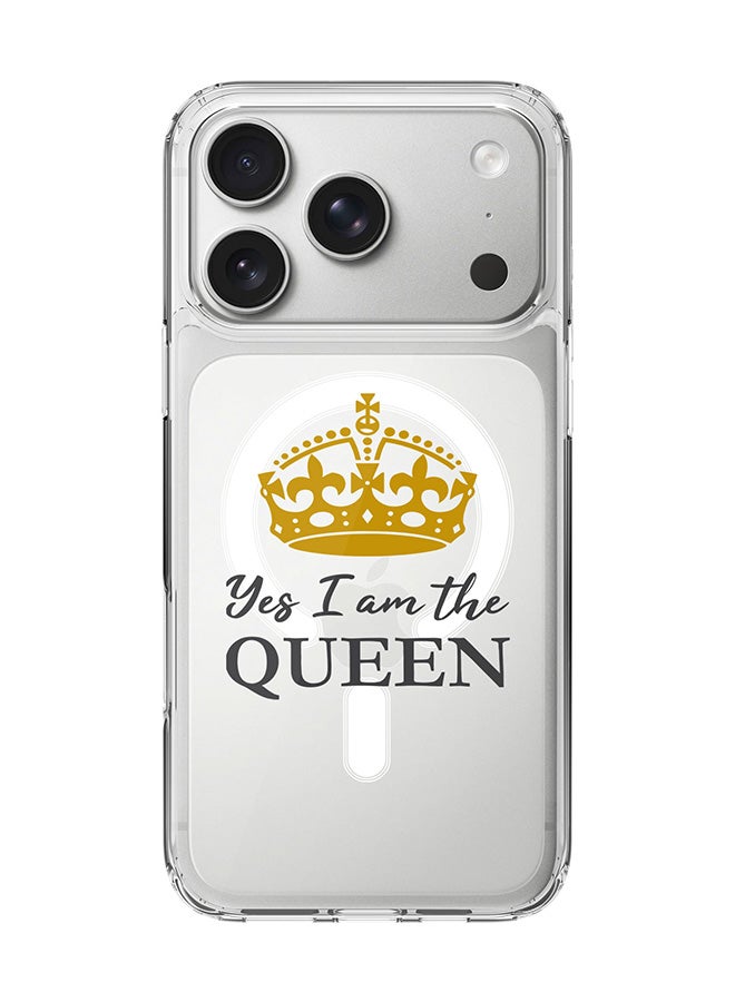Stylizedd Classic Clear MagSafe Case for iPhone 17 Pro , Hybrid Soft Case Flexible Edges Anti Drop TPU PC Gel Thin Transparent Cover [ Designed for iPhone 17 Pro ] - Yes I'm the Queen