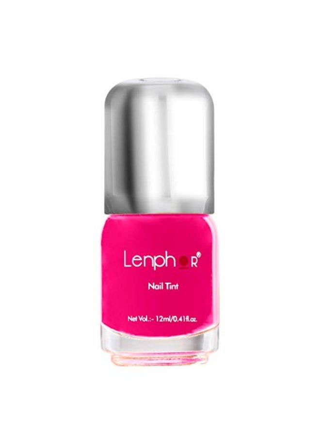 Lenphor Nail Paint Satin Gold Finish, Shiny Smooth Nail Colour, Long Lasting, Fade Resistant, Quick Dry, Glassy Finish, Glossy Luster Nail Polish, Warm Shade (Princess Pink 12ml) - Image 1